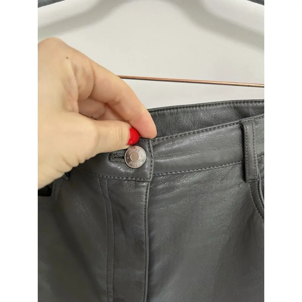 Wilfred Aritzia Gray Faux Leather Pants Size‎ 4 Dressy Straight
